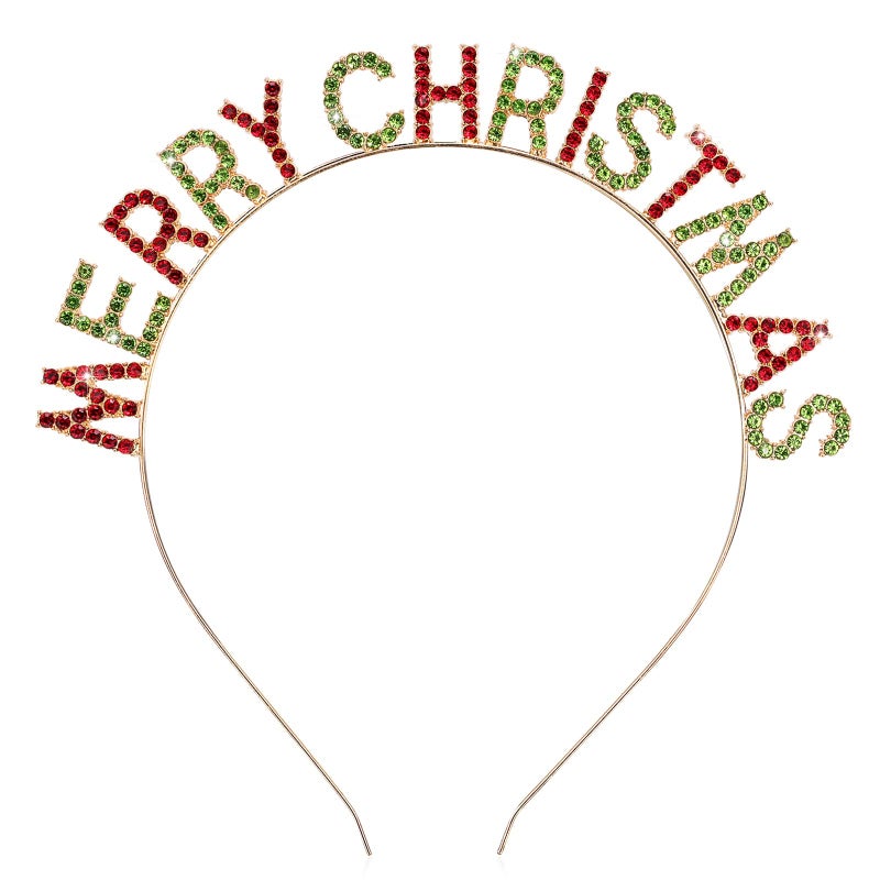 CIEHER Happy New Year Headband - Crystal Merry Christmas & New Year Party Crown - Colorful - Image 1